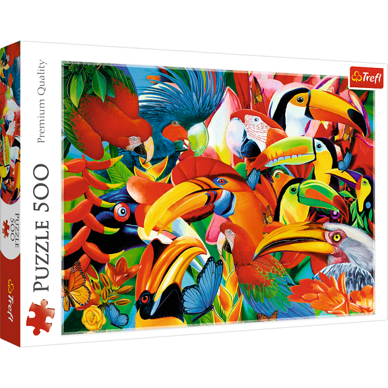 PUZZLE 500 TREFL KOLOROWE PTAKI