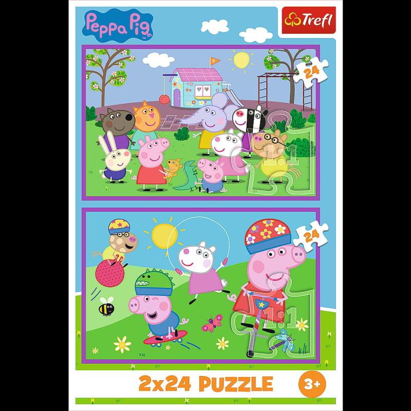 PUZZLE 2X24 TREFL PEPPA NA PLACU ZABAW