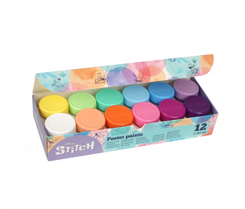 FARBY PLAKATOWE 20 ML 12 KOL. PASTEL - STITCH PASTEL DISNEY FASHION
