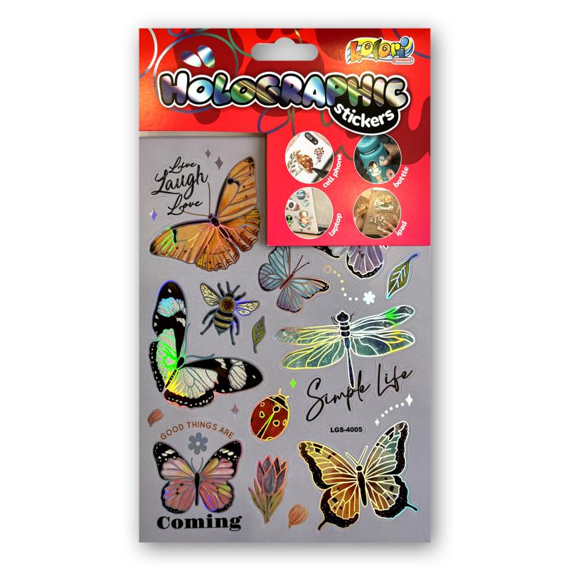 NAKLEJKI HOLOGRAPHIC LGS-4005 BUTTERFLIES II PENMATE KOLORI