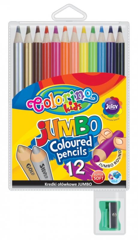 KREDKI OŁÓWKOWE 12 COLORINO JUMBO+TEMP KIDS