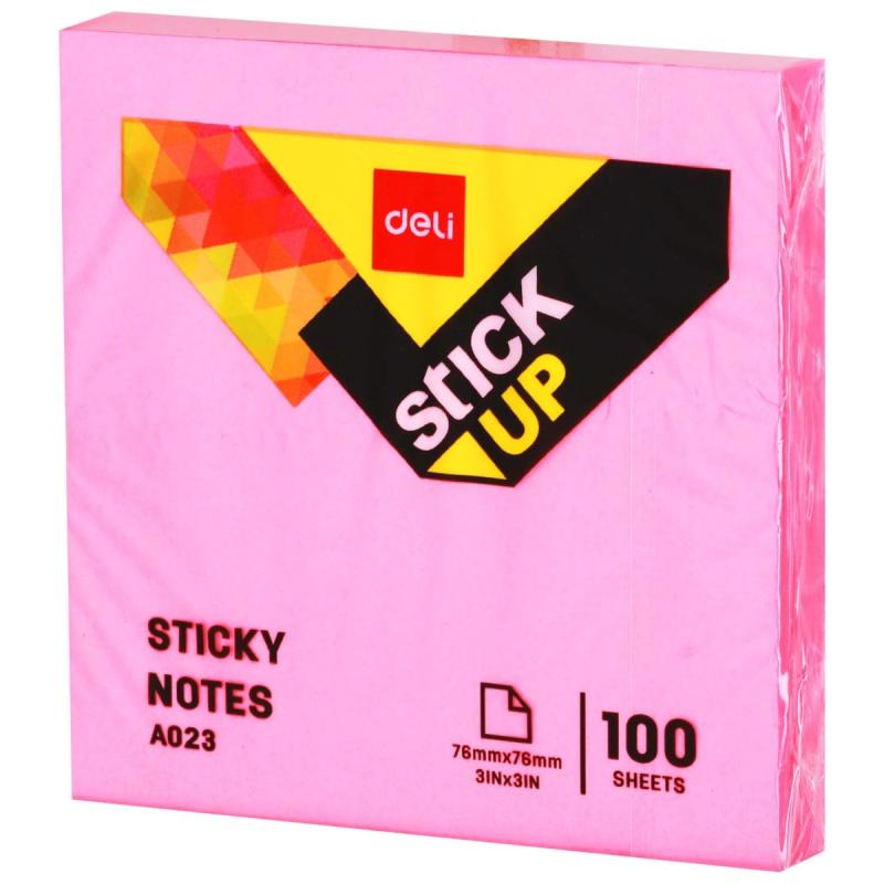 NOTES SAMOPRZYLEPNY 76x76MM 100 KARTEK MIX KOLORÓW DELI