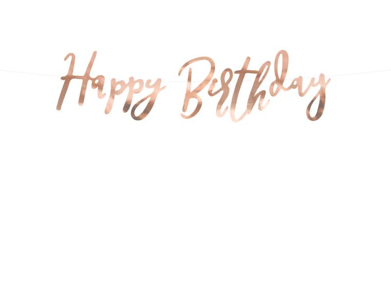 BANER HAPPY BIRTHDAY R.ZŁOTO 62CM