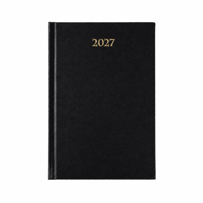 TERMINARZ A5 DZIENNY TWARDY CZARNY 2027