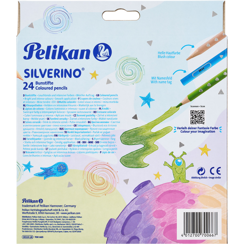 KREDKI 24 PELIKAN TRÓJKĄTNE SILVERINO