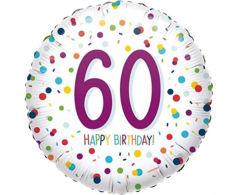 BALON FOLIOWY 18CALI CONFETTI BDAY 60