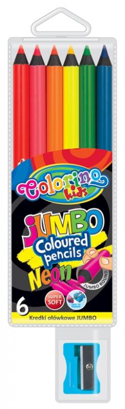 KREDKI OŁÓWKOWE 6 COLORINO NEONOWE JUMBO