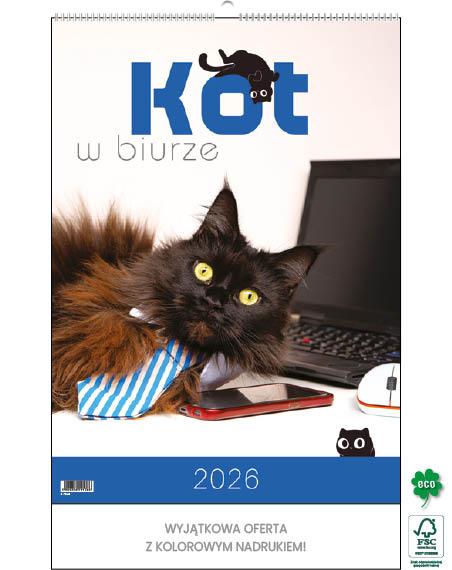 KALENDARZ WIELOPLANSZOWY KOT W BIURZE JOTAN STANDARD