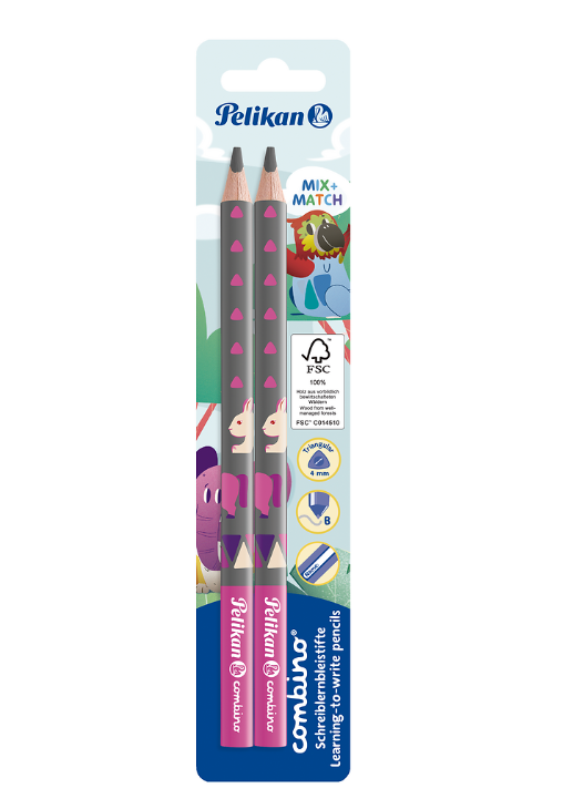 OŁÓWEK PELIKAN COMBINO PINK BL2