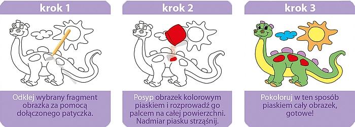 KSIĄŻECZKA PIASKOWE OBRAZKI-PAKIET 1 BIEDRONKA RYBKA DINOZAUR