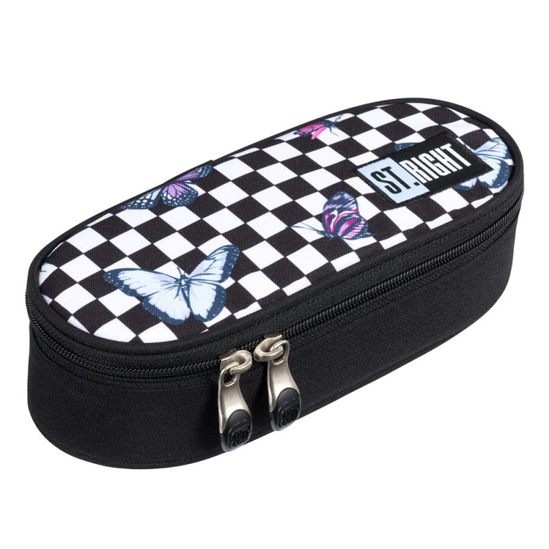 PIÓRNIK SASZETKA Z KLAPKĄ STRIGHT PC-01 CHESSBOARD BUTTERFLIES