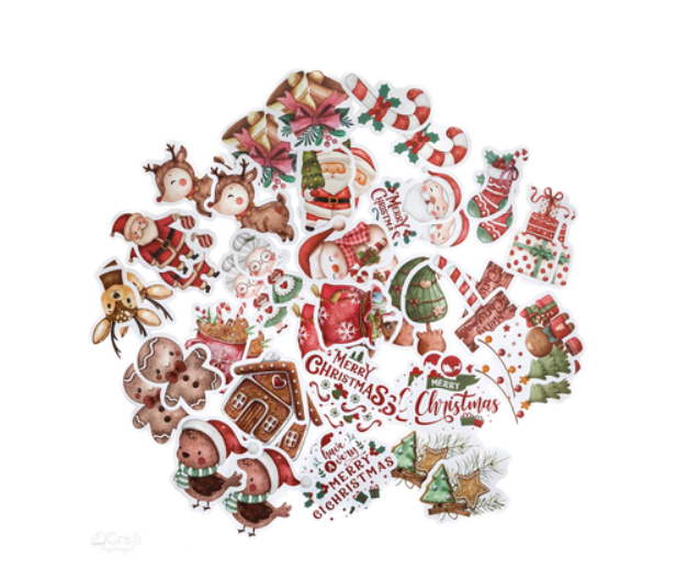 NAKLEJKI WINYLOWE ŚWIĄTECZNE 4-6CM 46SZT COZY CHRISTMAS #ŚWIĘTA