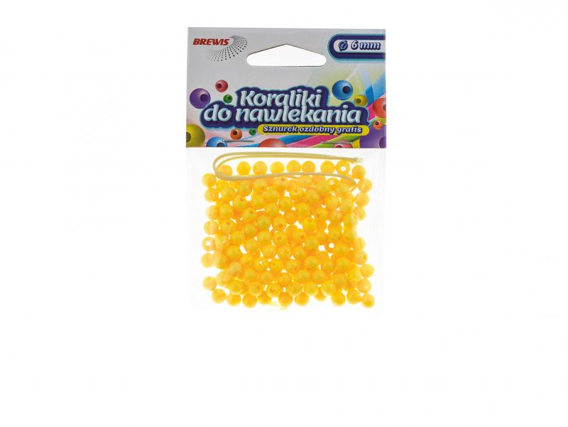 KORALIKI DO NAWLEKANIA 6MM ŻÓŁTE BREWIS