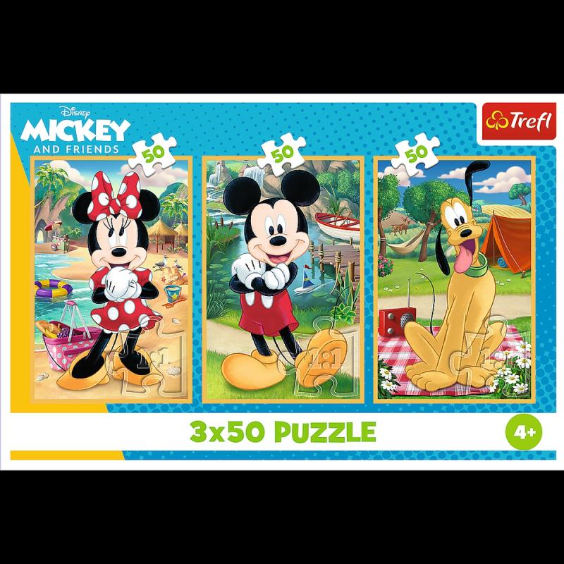 PUZZLE 3X50 TREFL MYSZKI NA WAKACJACH DISNEY
