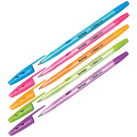 DŁUGOPIS KULKOWY BERLINGO TRIBASE NEON NIEBIESKI 0,7MM MIX KOLORÓW A/50