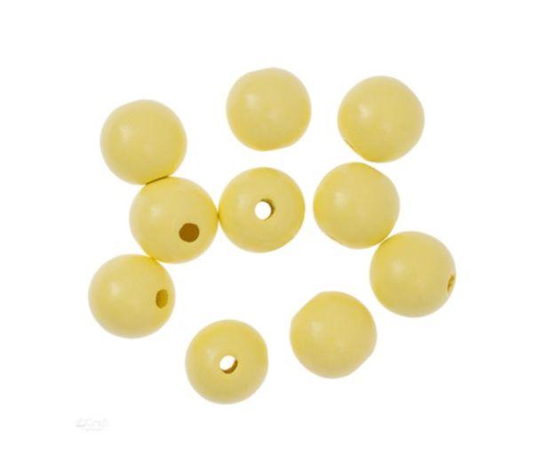 KORALIKI DREWNIANE KULKI 2,5CM ŻÓŁTE 10SZT
