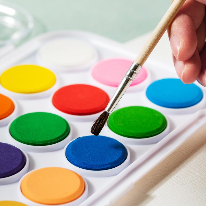 FARBY 12 AKWARELOWE COLORUN+PĘDZELEK DELI