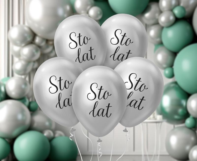 BALONY BEAUTY&CHARM STO LAT PLATYNOWE SREBRNE 12' A'5