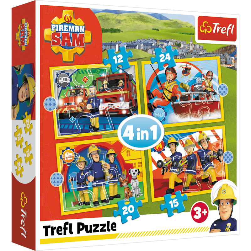 PUZZLE 4W1 TREFL POMOCNY STRAŻAK SAM