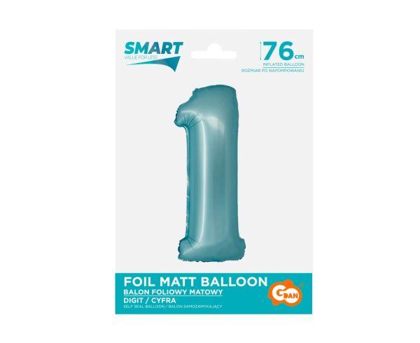 BALON FOLIOWY SMART CYFRA 1 J.NIEBIESKA MAT 76CM