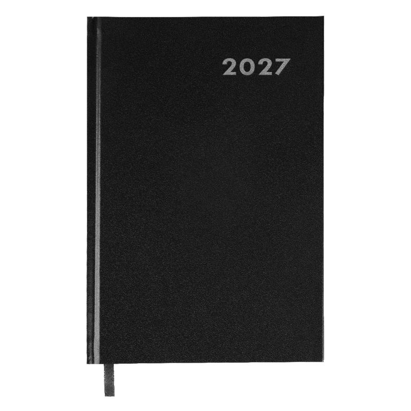 KALENDARZ KSIĄŻKOWY A5 DZIENNY CZARNY 2027