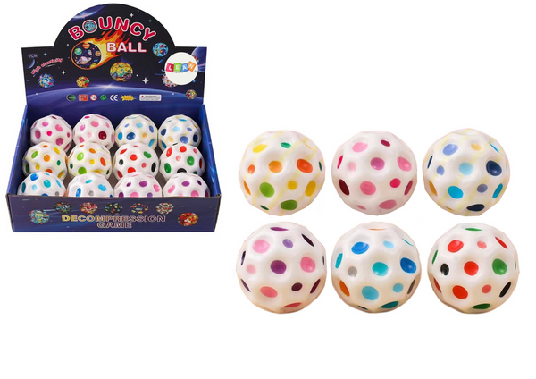 KOSMICZNA PIŁECZKA DO ODBIJANIA UGNIATANIA Z WGŁĘBIENIAMI BIAŁA 7CM