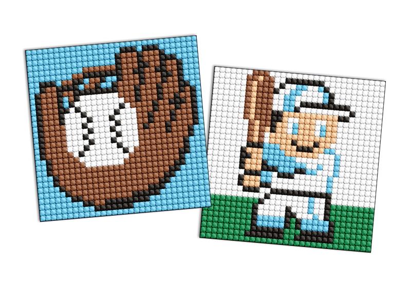 ZESTAW DO MOZAIKI DIAMENTOWEJ KIDS NA SAMOPRZYLEPNEJ PODSTAWIE SPORT BASEBALL 9X9CM