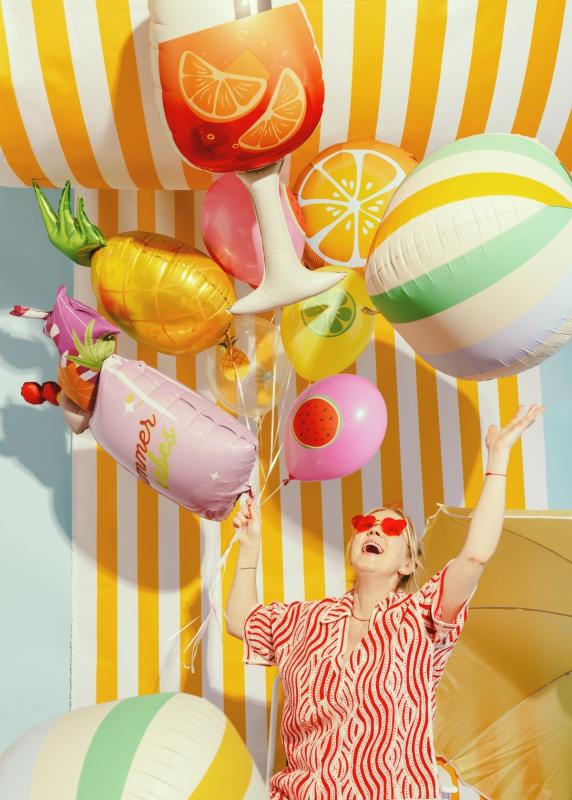 BALON FOLIOWY KOKTAJL 47X79CM RÓŻOWY