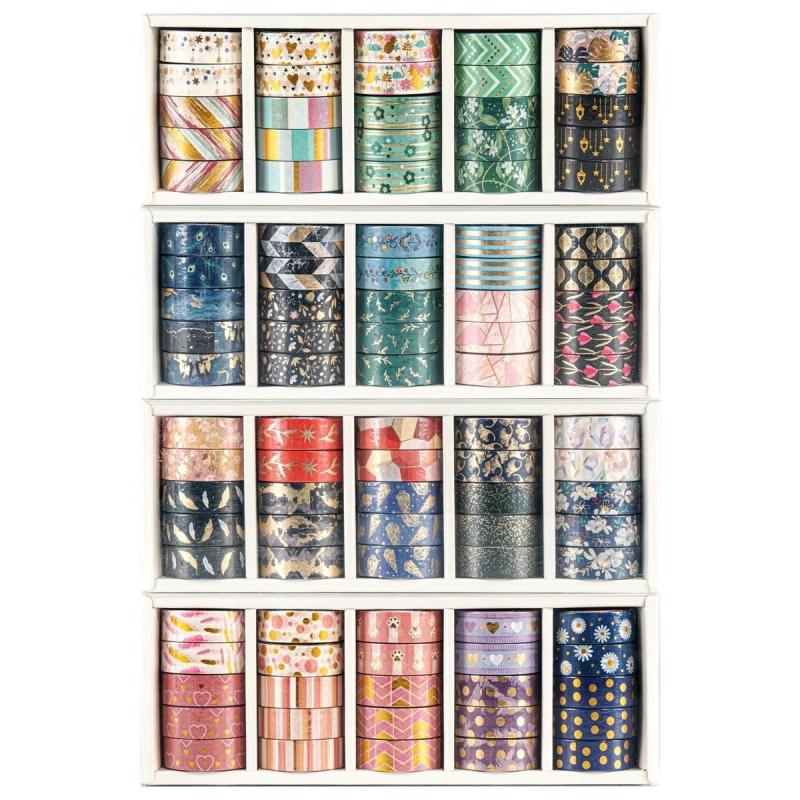 TAŚMA KLEJĄCA OZDOBNA MIX WASHI TAPE GOLD NARCISSUS