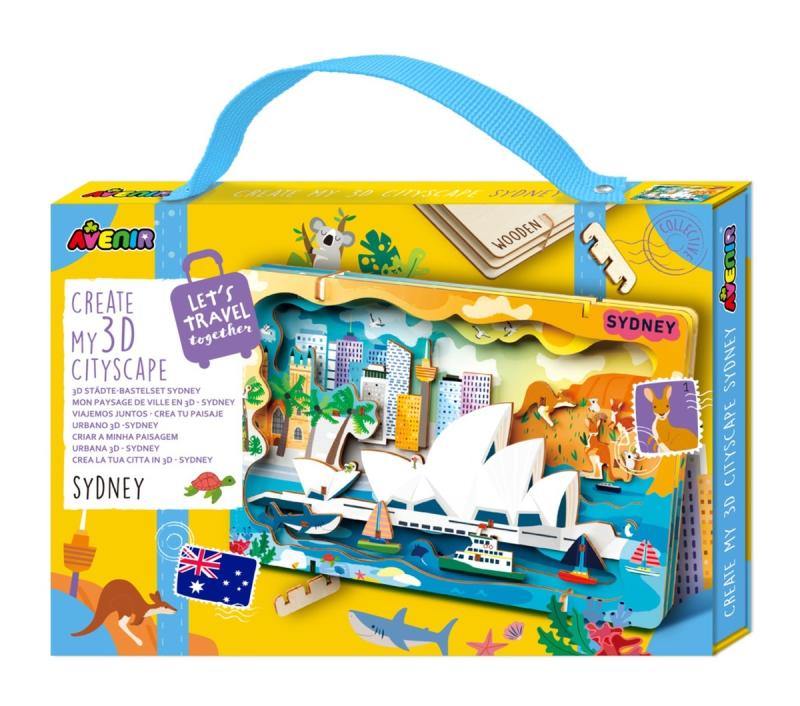 STWÓRZ PEJZAŻ MIEJSKI SYDNEY PUZZLE DREWNIANE 3D