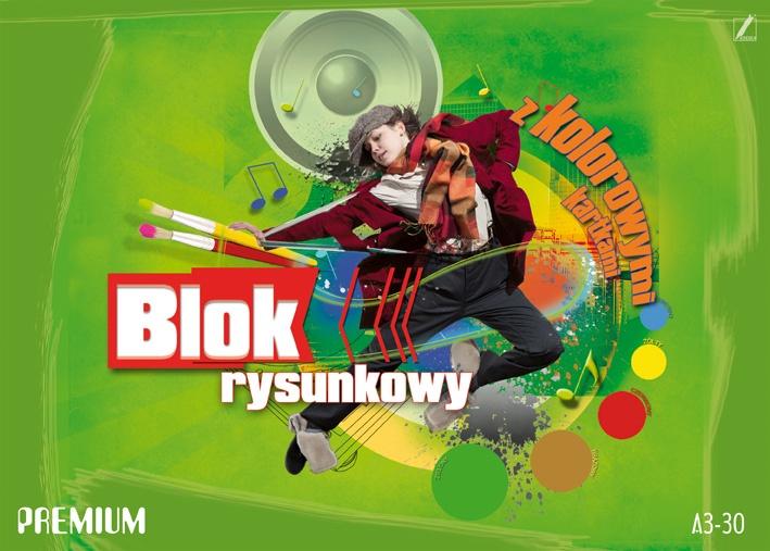 BLOK RYSUNKOWY A3/30 KOLOR PREMIUM KRESKA