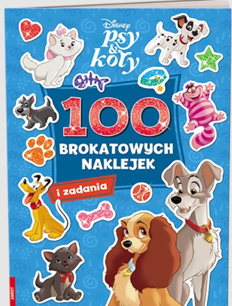 KSIĄŻECZKA DISNEY PSY & KOTY. 100 BROKATOWYCH NAKLEJEK
