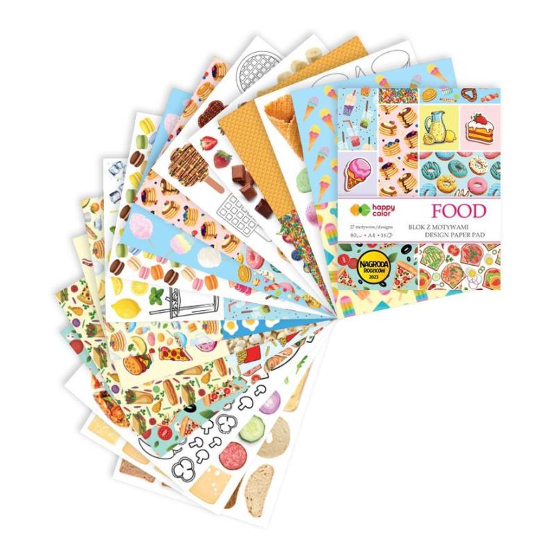 BLOK Z MOTYWAMI FOOD 80G A4/16 ARKUSZY 27 MOTYWÓW GDD