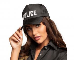 CZAPKA Z DASZKIEM POLICJA CZARNA