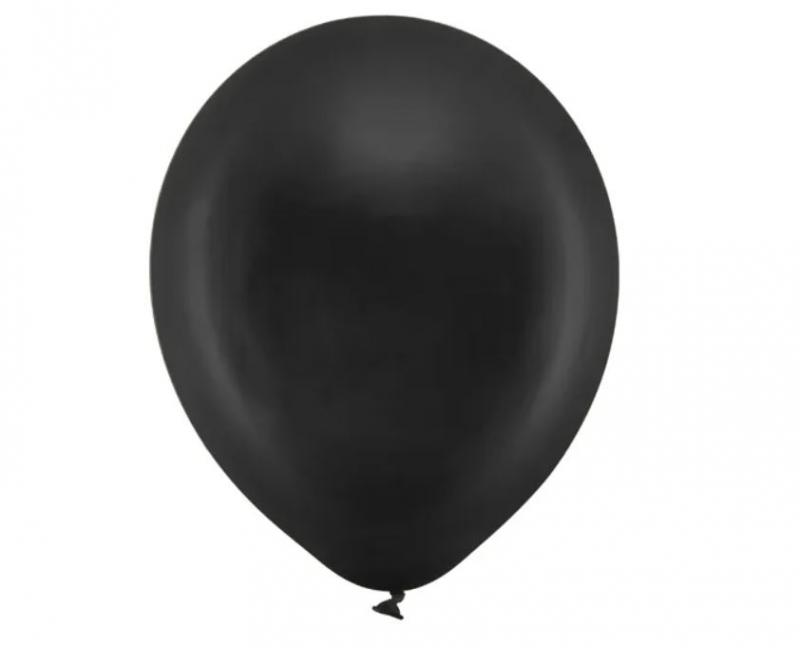 BALONY RAINBOW 30CM METALIZOWANE CZARNE