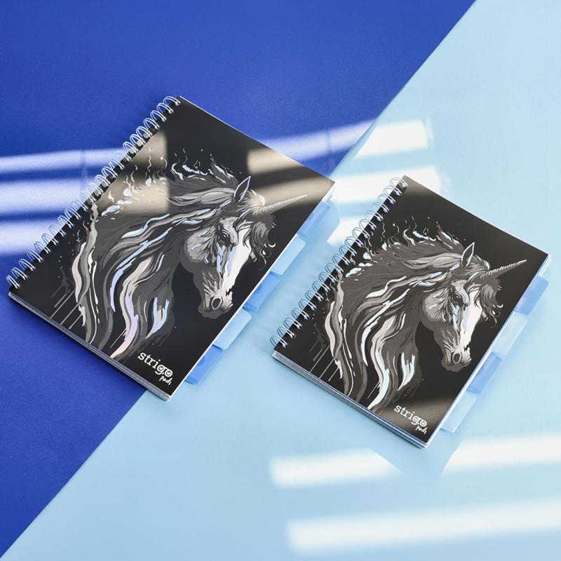 KOŁOZESZYT A4/100# UNICORN CZARNY 80G STRIGO