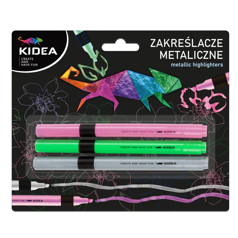 ZAKREŚLACZE METALICZNE 3 SZT KIDEA
