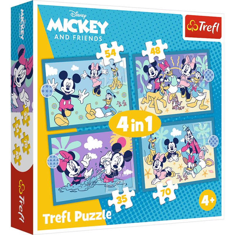 PUZZLE 4W1 TREFL ZABAWNE MYSZKI MIKI