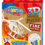 PUZZLE KIDS CREATIVE DREWNIANE 3D COLORINO DISPLAY MIX 4 wzorów (Fire