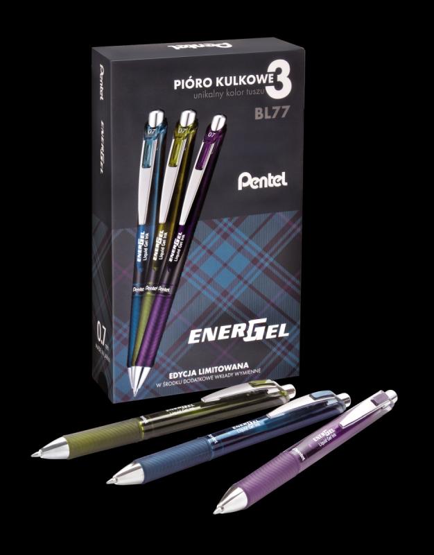 PIÓRO KULK.PENTEL KPL 3SZT.+WKŁADY LR7 3SZT