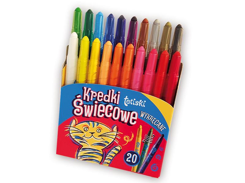 KREDKI 20 TETISKI ŚWIECOWE WYKRĘCANE