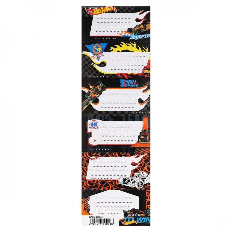 NAKLEJKI NA ZESZYT HOT WHEEL BLACK STK A/25 25/250