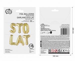 GIRLANDA BALONOWA NAPIS STO LAT 35CM