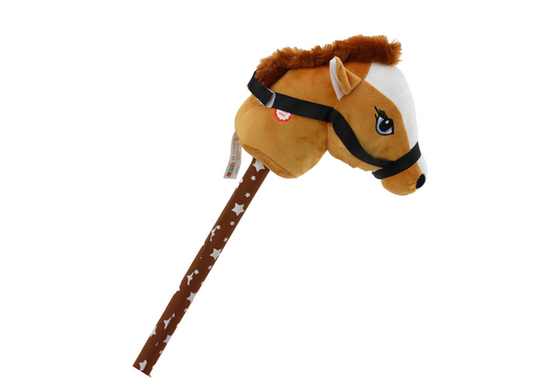 PLUSZOWA GŁOWA KONIA NA KIJU HOBBY HORSE KOŃ KRÓTKOWŁOSY BRĄZOWY DŹWIĘKI