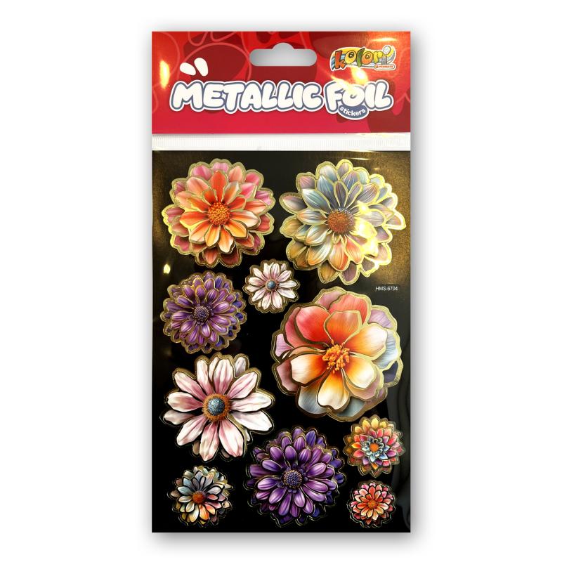NAKLEJKI METALLIC FOIL HMS-6704 FLOWERS IV PENMATE KOLORI