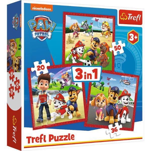 PUZZLE 3W1 TREFL WESOŁE PIESKI PSI PATROL