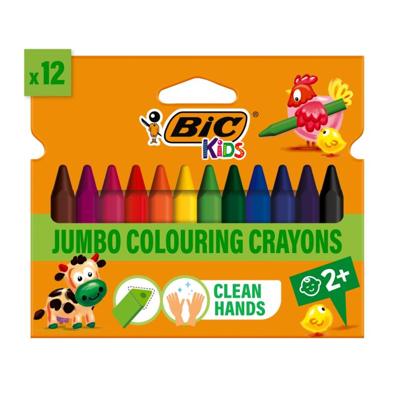 KREDKI 12 BIC PLASTIDECOR GRUBE TRIANGLE