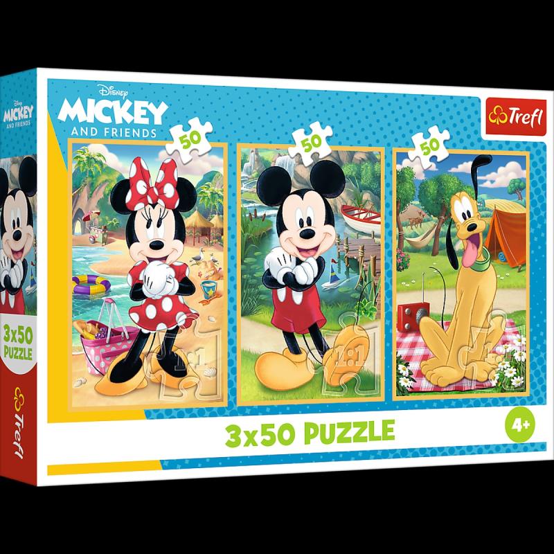 PUZZLE 3X50 TREFL MYSZKI NA WAKACJACH DISNEY