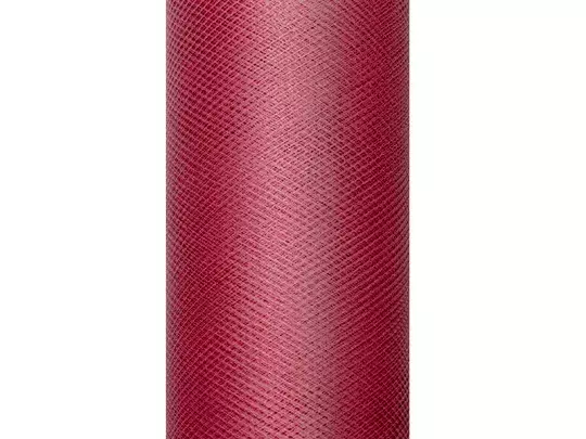 TIUL GŁADKI BORDO 9M SZPULKA