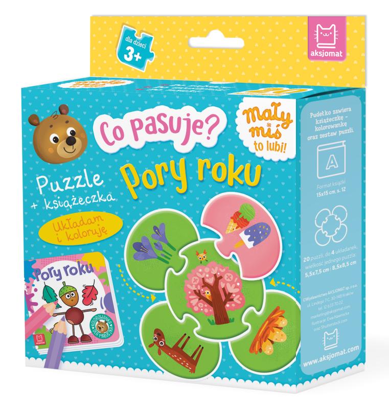 KSIĄŻECZKA CO PASUJE? PORY ROKU.PUZZLE+KSIĄŻECZKA